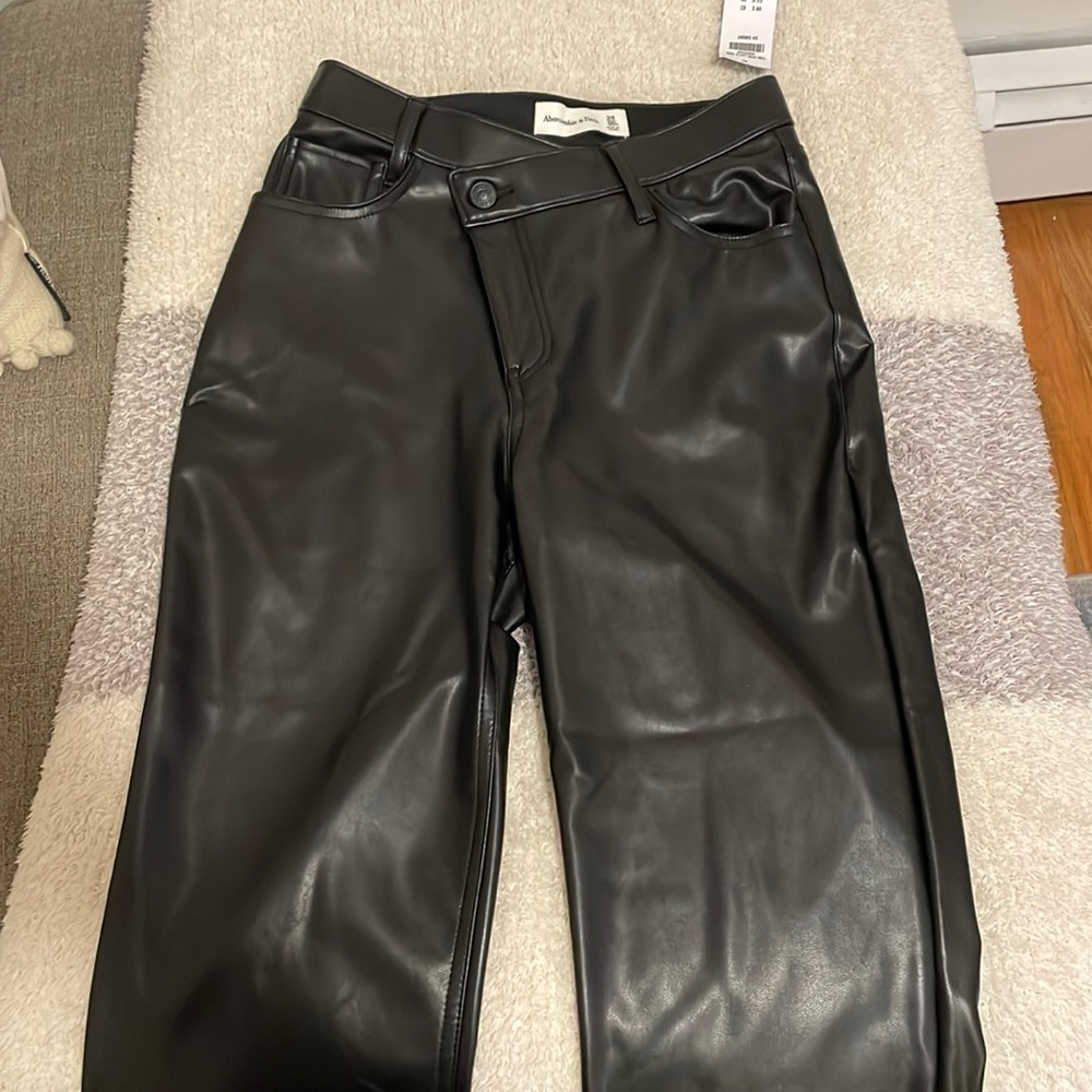 NWT! Abercrombie asymmetrical leather pants